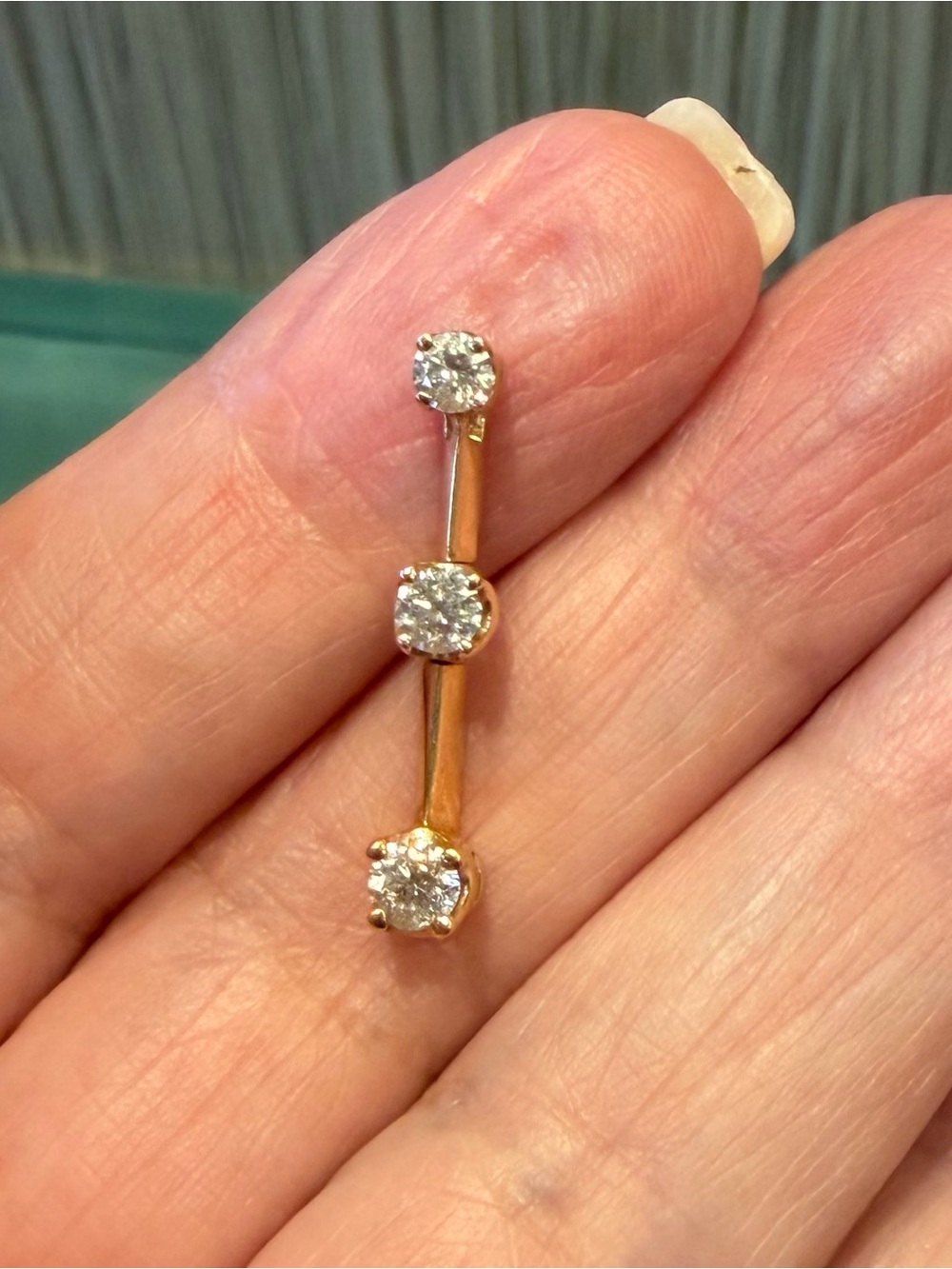 Vintage 14k Gold KEEPSAKE Natural Diamond Journey Pendant Drop